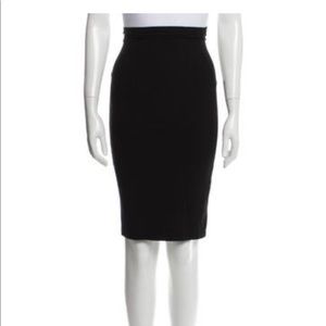 Reformation XS High Waist Black Pencil Skirt with Slit
